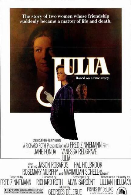 1977美國電影 茱莉亞 Julia 簡·方達/傑森·羅巴茲 英語中字 盒裝1碟